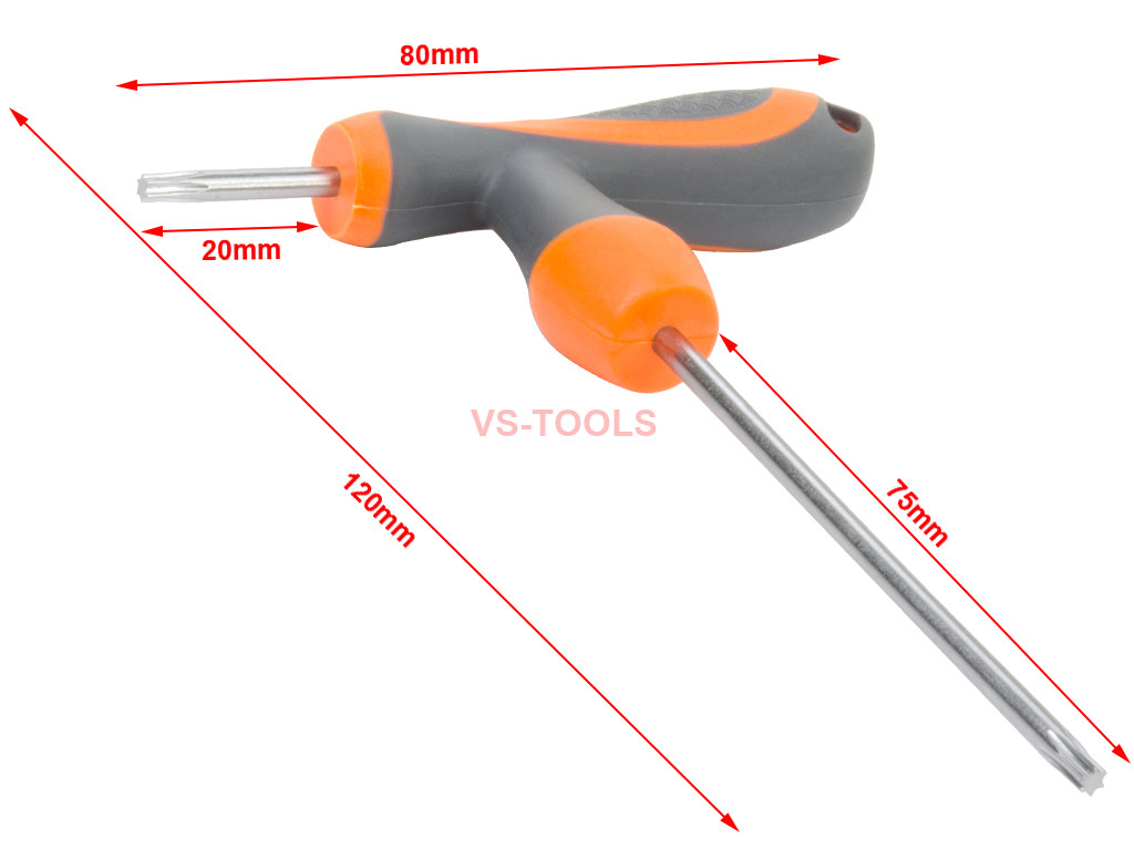 T10 THandle Torx Torque 6 Point Star Key CRV TPR Screwdriver Wrench
